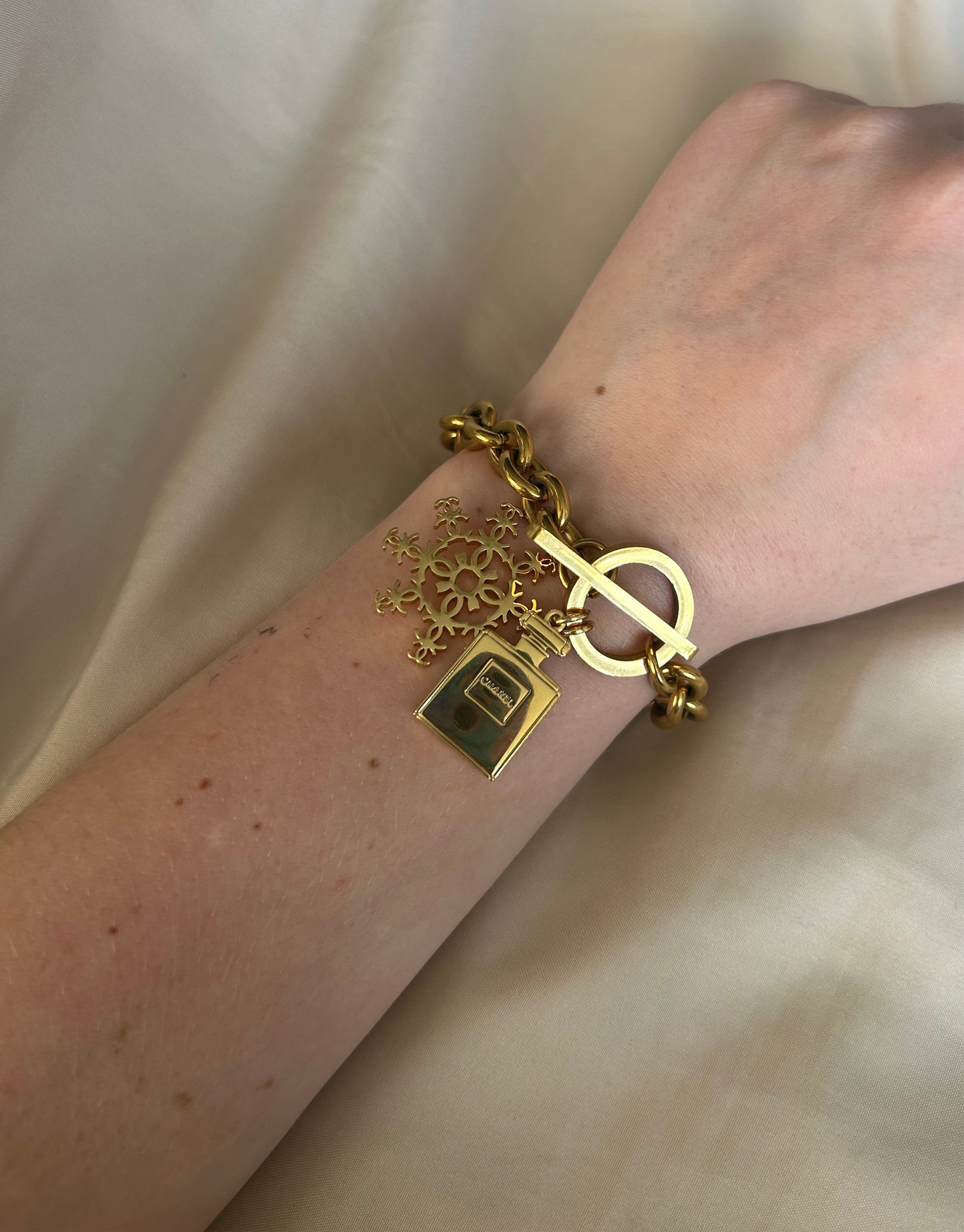 Chanel Christmas charm toggle bracelet