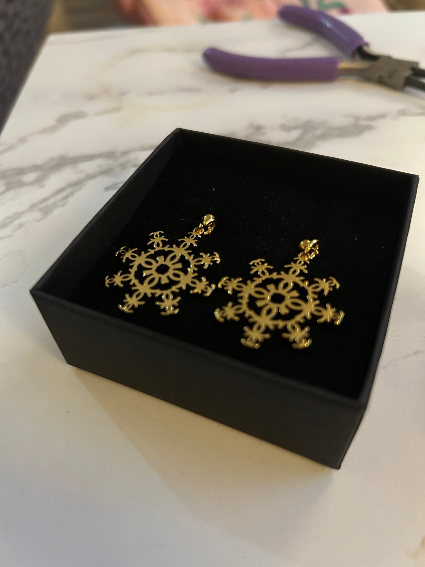 Chanel Christmas edition snowflake earrings