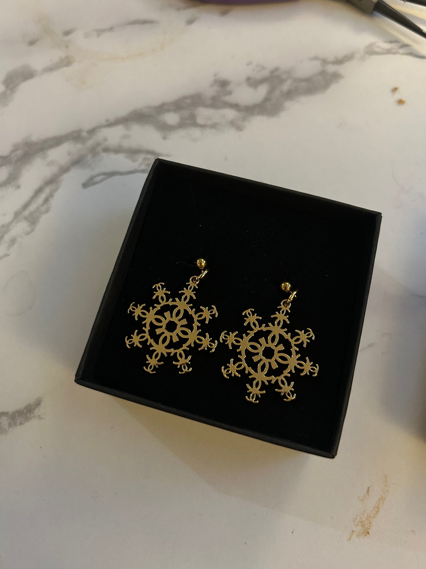 Chanel Christmas edition snowflake earrings