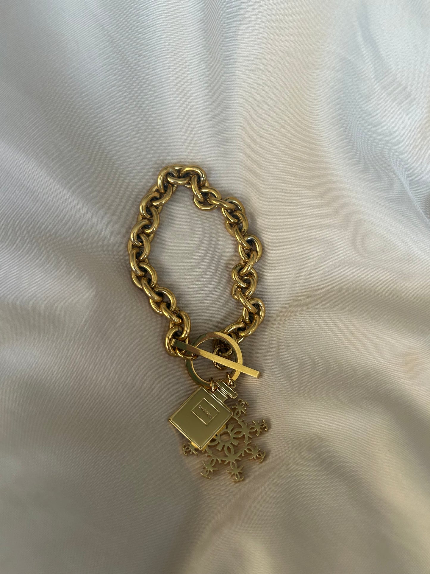 Chanel Christmas charm toggle bracelet
