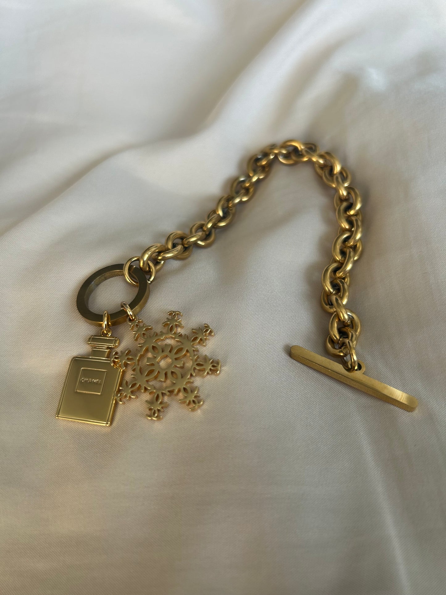 Chanel Christmas charm toggle bracelet