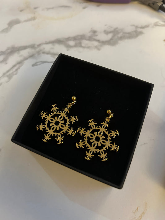 Chanel Christmas edition snowflake earrings