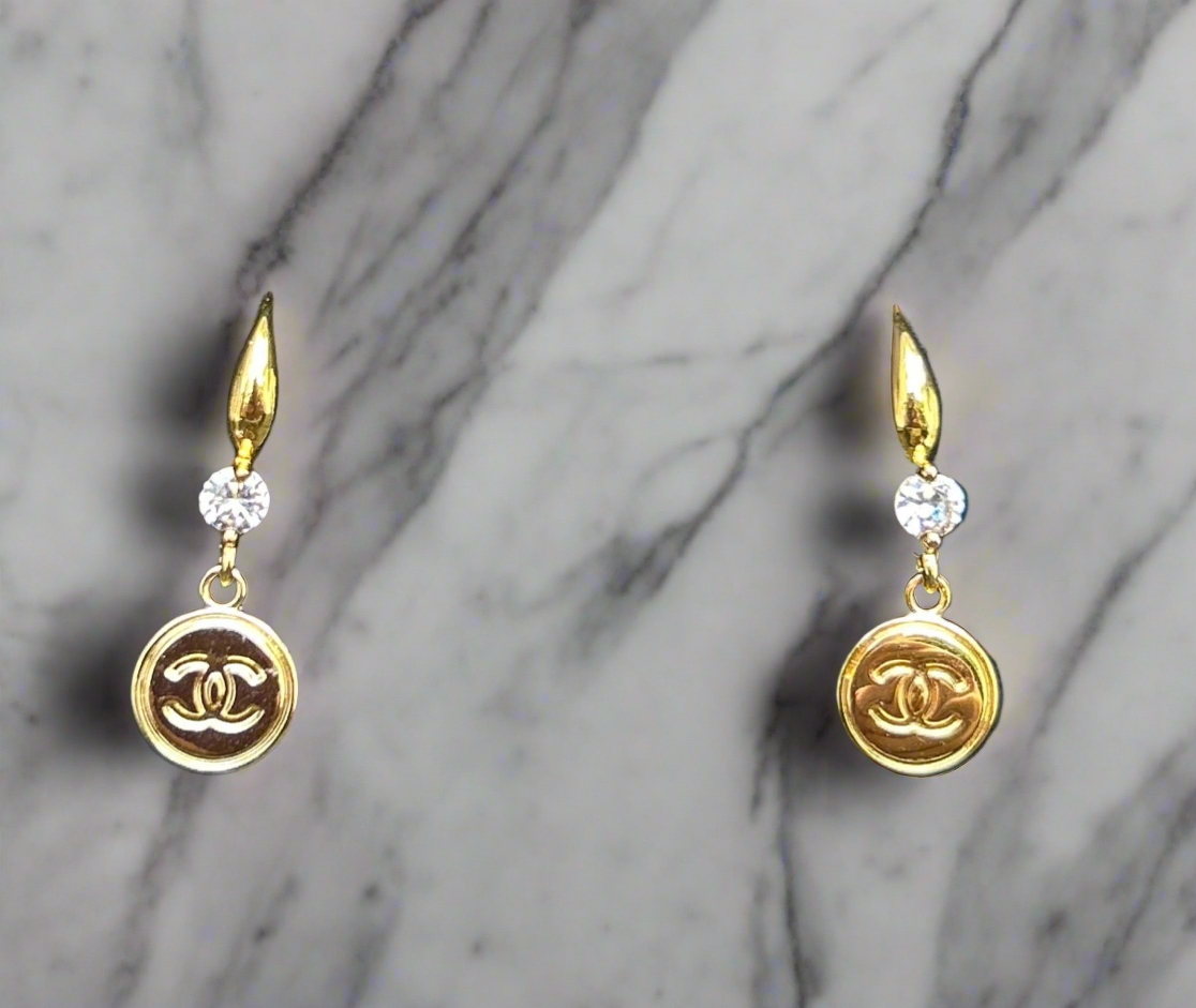 Chanel elegance diamond mini drop earrings