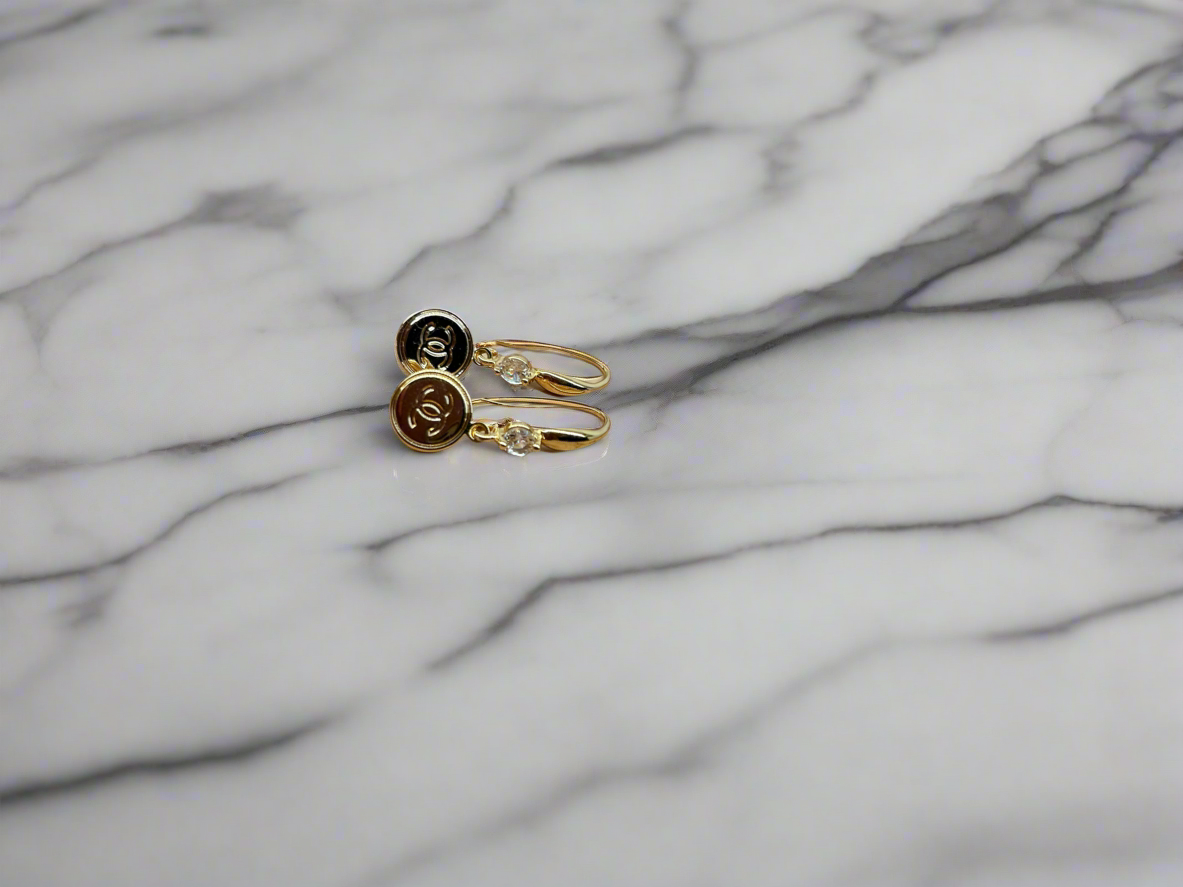 Chanel elegance diamond mini drop earrings